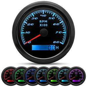 lot 3653 image: MAIMEIMI Tachometer Gauge 7 Color 0-8000 RPM Tacho Meter 85mm 3 38 for Auto Boat Marine Vehicle for 1-10 Cylinder Diesel and Gasoline Engine�Black