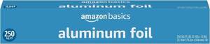 lot 3669 image: Amazon Basics Aluminum Foil for Everyday Use, Cooking and Wrapping, 250 Sq Ft, Pack of 1 (Previously Solimo)