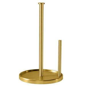 lot 3676 image: Paper Towel Holder Countertop, Standing Paper Roll Holder with Anti Slip Weighted Base, Stainless Steel Freestanding Paper Towel Holder for Kitchen, Gold
