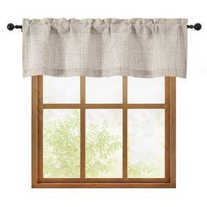 lot 3677 image: OWENIE Linen Valances for Windows 1 Pcs, Light Filtering Textured Farmhouse Short Small Valance Curtains for Bathroom Basement Living Room Bedroom, Rod Pocket Half Curtains Over Sink, 52Wx14L Inch