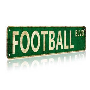 lot 3680 image: Funnysign Boys Football Gifts Vintage Football Blvd Sign for Boys Room Man Cave Football Gear Sports Bar Room Decor 4x16 Inch (3515)