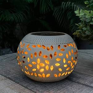 lot 3682 image: Solar Table Lantern Outdoor Waterproof- Dancing Flickering Flame Solar Powered LED Light,White Metal Desktop Decorative Lamp for Gifts for Women Mom,Desk Patio Garden Yard
