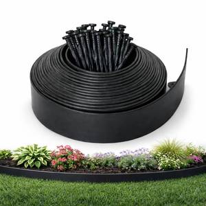 lot 3687 image: Gardzen Landscape Edging Kit, 40-Foot Long, 3-Inch Tall, No Dig Garden Edging Border for Flower Beds, Tree Rings, Pathways, Includes 40 Spikes