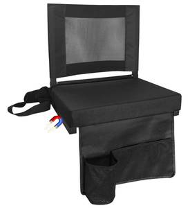 lot 3730 image: MOIICARE Stadium Seats for Bleachers with Back Support, Bleacher Chairs with Backs and Cushion Wide, Portable Folding Seats with Magnetic Bottom Strips, Includes Shoulder Strap - Black (1, Black)