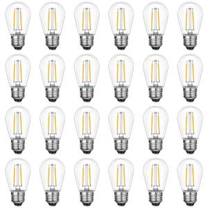 lot 3736 image: VISTERLITE 24 Pack Dimmable Shatterproof S14 LED Replacement Outdoor String Light Bulbs, 2200K 2W Plastic LED E26 Medium Screw Base Edison Bulbs Equivalent to 11-25 watt