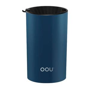 lot 3738 image: OOU Universal Knife Block Holder - Round Kitchen Knife Storage Unique Slot Design to Protect Blades, Space Saver Knife Organizer Detachable for Easy Cleaning, Blue