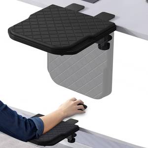 lot 3745 image: Arm Rest for Desk, 90°Foldable Computer Wrist Rest Shelf with Sponge Padding, Clamp on Arm Support, Ergonomic Sturdy Desk Extender for Office & Home, Durable & Easy to Install (All Black)