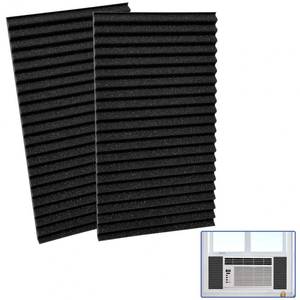 lot 3785 image: YoleShy Window Air Conditioner Side Panels Foam Panels for Window Air Conditioner, AC Units Window Kit 17 X 9 X 1 inch, Pack of 2, Black