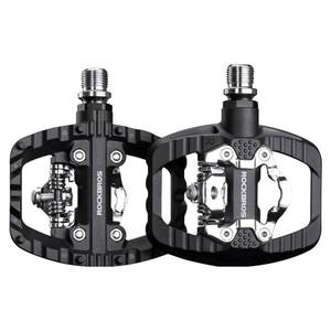 lot 3805 image: ROCKBROS Mountain Bike Pedals Dual Function Sealed Clipless Flat Platform Compatible with SPD Bicycle Pedals for Mountain Bike MTB Pedals Flat