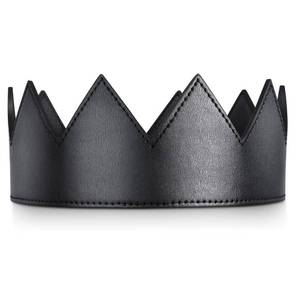 lot 3807 image: FM FM42 Black PU Simulated Leather Lightweight Adjustable Velcro Leather Crown