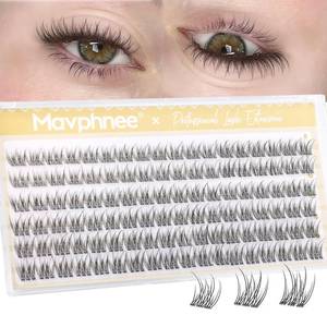 lot 3814 image: Mavphnee Natural Lash Clusters Clear Band Cluster Eyelash Extensions 8-10-12MM Short Eyelash Clusters DIY Cluster Lashes Pack So Real & No Corner Lift (CC Curve, 108PCS)