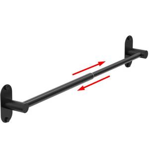 lot 3835 image: MIROAMZ Towel Bar, Adjustable 14.4inch - 25.2inch Towel Rack, Self Adhesive Wall Mounted for Bathroom Kitchen Hand Towel Holder Cloths Hanger 304 Stainless Steel Organizer Single Bar (1, Matte Black)