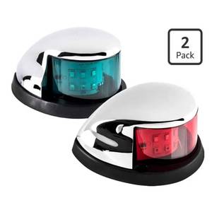 lot 3836 image: Boat Navigation Light Red and Green LED Marine Navigation Boat Bow Light for Pontoon and Small Boat (Silver)