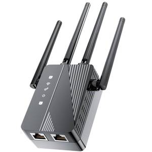 lot 3855 image: WiFi Extender Signal Booster, Longest Range up to 15000 sq.ft for Home, 6X Faster Speed WiFi Repeater, 1-Tap Setup, Compatible with 99% Routers