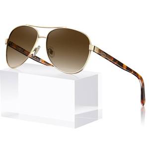 lot 3866 image: CARFIA Polarized Sunglasses for Women Acetate Arms Metal Frame CA3216