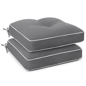 lot 3885 image: Favoyard Patio Chair Cushions 19 x 19 Inch Water Resistant &amp 3-Year Color Fastness Outdoor Chairs Cushion for Seat Dining Rocking Wicker Chair Cushion with Tie Straps Tufted Square Pads, Grey, 2 Pack