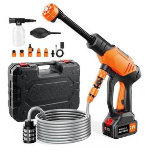 lot 3914 image: Cordless Portable Washer, Brushless 4000mAh Battery Operated Washer, Handheld Car Washer with 6-in-1 Nozzle NO Battery Charger,Lightweight Washer Cleaning Tool with Foam Pot for Patio Boat Fence