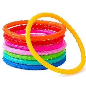 lot 3929 image: JOYIN Dive Circles Pool Toys, 8 Pcs Colorful Pool Rings for Kids, Underwater Training Swimming Diving Toy for Kids Gifts Summer Swim Water Fun Games