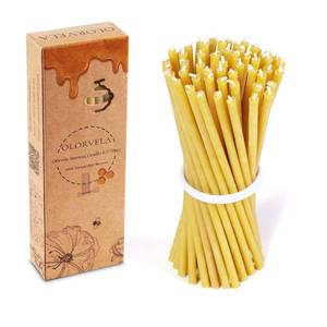 lot 3938 image: Pure Beeswax Candles, 6.3 Decorative Thin Taper Candles,Honey Scented, Dripless, Smokeless, 30min Burn Time for Birthday, Dinner, Prayer, Church, Hanukkah, Christmas (Yellow, 50 pcs)