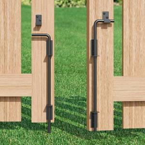 lot 3943 image: TIBEGOLD 18 Heavy Duty Cane Bolt Gate Drop Rod, Extra Thick Gate Ground Latch Hardware for Wood PVC Vinyl Metal Fences Gates, Wrought Iron Doors Stopper Gate Latches, Black Finish, 2 Pack