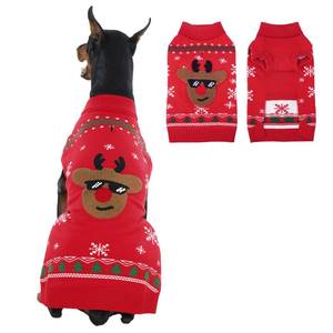 lot 3946 image: IECOii 3XL Knit Dog Sweater Christmas - Holiday Reindeer Turtleneck Sweaters for Winter, Stretchy & Warm & Cozy, Xmas Party & New Year, Machine Washable, Red, Size 3XL