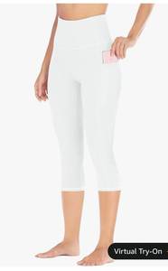 lot 3958 image: Ewedoos Capri Leggings for Women High Waisted Yoga Pants with Pockets for Women Tummy Control Workout Leggings Yoga Capris large