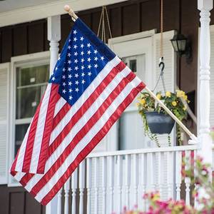lot 3964 image: American Flag 2.5X4 FT Pole Sleeve Banner Style Embroidered Stars, Sewn Stripes, Heavy Duty Durable Polyester USA US Flag Outdoor Indoor Flags (Pole NOT Included)