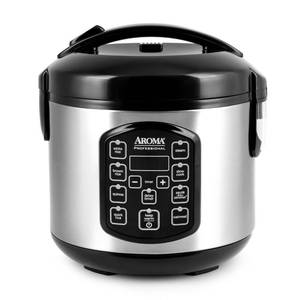 lot 5007 image: AROMA� Professional Digital Rice Cooker, Multicooker, 4-Cup (Uncooked)  8-Cup (Cooked), Steamer, Slow Cooker, Oatmeal Cooker, STS�, Auto Keep Warm, 2 Qt, Stainless Steel Exterior, ARC-954SBD