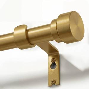 lot 5017 image: Oneach Heavy Duty Curtain Rods for Windows 66 to 120 Inch, 1 Inch Brass Gold Curtain Rod, Adjustable Length Rod with Metal Finials, Modern Decorative for Bedroom Kitchen Living Room 2pack