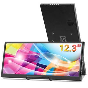 lot 5036 image: 12.3 Inch Secondary Monitor, IPS Stretched Bar LCD Travel Display 1920  720 HDMI USBC, Mini Portable Monitor Metal Material for Laptop Computer Windows Aida64 GPU CPU RAM Monitoring,Built-in Speaker