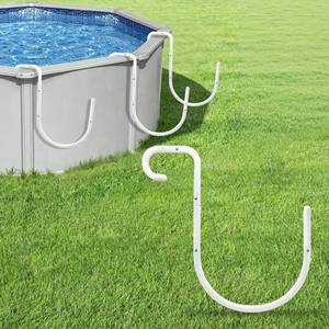 lot 5040 image: Pool Helper 5-Pack Solar Cover Holder for Steel Wall Above Ground Pools, Heavy Duty Solar Saddle Hooks, No-Drill Adjustable Solar Blanket Storage Brackets, Fits 6-11 Top Rails