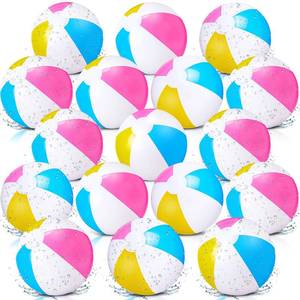 lot 5049 image: Chitidr 48 Pack 12 Inch Inflatable Beach Balls Bulk Pool Game Balls Balloons Colored Beach Toys Gifts for Boys Girls Games Birthday Party(Pink White Yellow Blue)