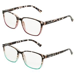 lot 5056 image: Foster Grant Womens Kendall 2-Pack Square Reading Glasses, TortoiseWine, TortoiseTeal, 42 mm, 2.75 Diopters