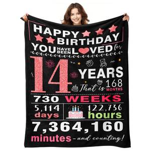 lot 5071 image: YPURTSD 14 Year Old Girl Birthday Gifts - Gifts for 14 Year Old Girl - 14th Birthday Decorations for Girls - Fourteen YR Bday Gift for Girls Daughter Granddaughter Niece Sister Ideas Blanket 50x60