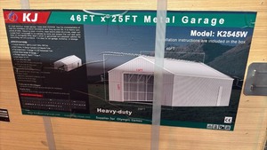 lot 9029 image: KJ 46FT x 25FT Metal Garage K2545W Heavy-Duty Steel Storage Shed