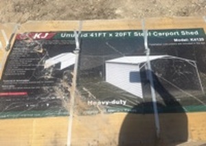 lot 9032 image: 41 FT x 20 FT Steel Carport Shed Model K4120