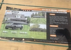 lot 9033 image: Unused 21x13ft Metal Carport