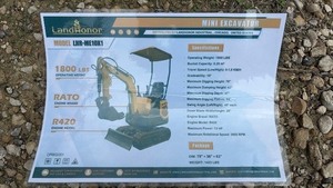 lot 4003 image: Unused Landhonor Mini Excavator R420 - Requires Assembly