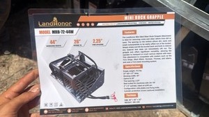 lot 4015 image: LandHonor unused Mini Skid Steer Rock Grapple MRB-72-44W 44 in
