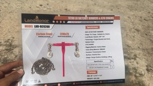 lot 4032 image: LandHonor unused 9200 LB Ratchet Binders & G70 Chains LHR-RC9200