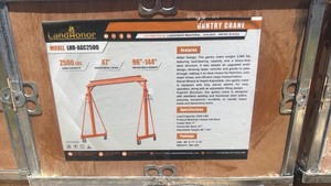 lot 4039 image: LandHonor unused LHR-AGC2500 Gantry Crane 2500 LBS Load Capacity 4ft Span