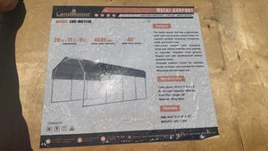 lot 4046 image: Landhonor unused Metal Carport 20 ft x 11 ft x 9 ft Model LRG-MC1119 -