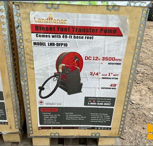 lot 4051 image: LandHonor unused diesel transfer Pump with 49-ft Hose Reel