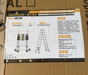 lot 4061 image: Landhonor unused 9.2 ft  9.2 ft Telescoping Ladder 330 lbs LHR-TLD9 -