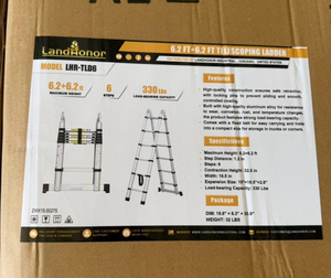 lot 4063 image: LandHonor unused 6.2 ft  6.2 ft Telescoping Ladder LHR-TL06