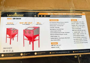 lot 4067 image: LandHonor unused 60 Gallon Portable Sandblasting Cabinet LHR-SBC60