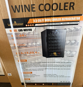 lot 4074 image: LandHonor unused  LHR-WCF98 4.5 cu.ft Wine Cooler Refrigerator 37 Bottle