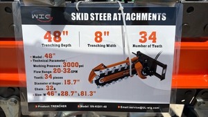 lot 5009 image: Unused WIG 48-inch Skid Steer Trencher Attachment XN-KG01-48 - Retail $0