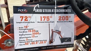 lot 5010 image: Unused WIG 72-inch Skid Steer Sickle Bar Mower Attachment - Retail $0