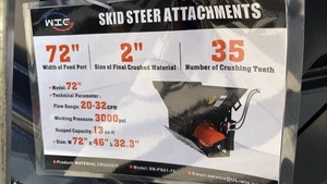 lot 5012 image: Unused WIG 72-inch Skid Steer Material Crusher XN-PS01-72 - Retail $0